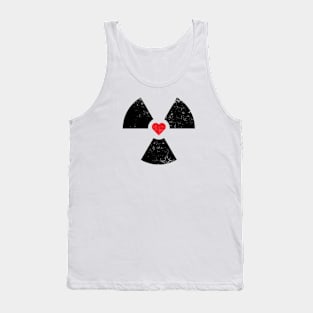 Radioactive Sign Radiation Symbol Nuclear Hazard Heart Tank Top